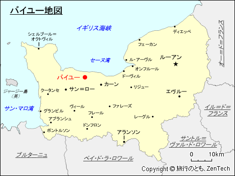 ノルマンディにおけるバイユー地図