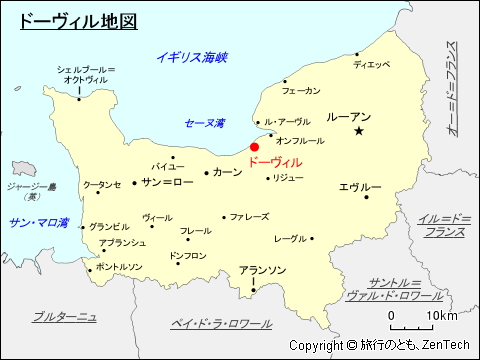 ノルマンディにおけるドーヴィル地図