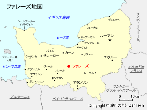 ノルマンディにおけるファレーズ地図