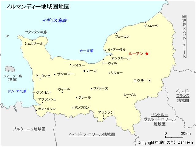 ノルマンディー地域圏地図