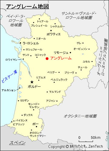 ヌーヴェル＝アキテーヌ地域圏アングレーム地図