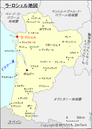 ヌーヴェル＝アキテーヌ地域圏ラ・ロシェル地図