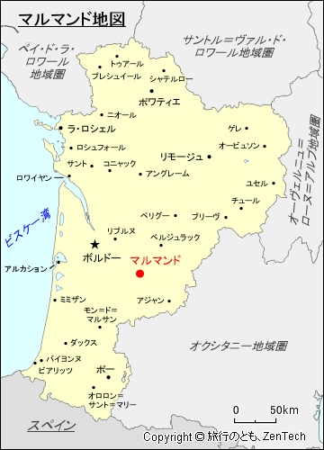 ヌーヴェル＝アキテーヌ地域圏マルマンド地図