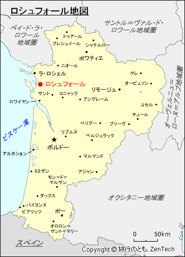 ヌーヴェル＝アキテーヌ地域圏ロシュフォール地図