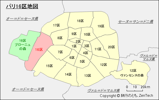 パリ16区地図