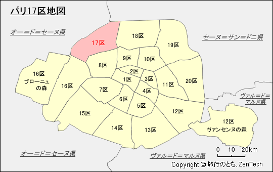 パリ17区地図