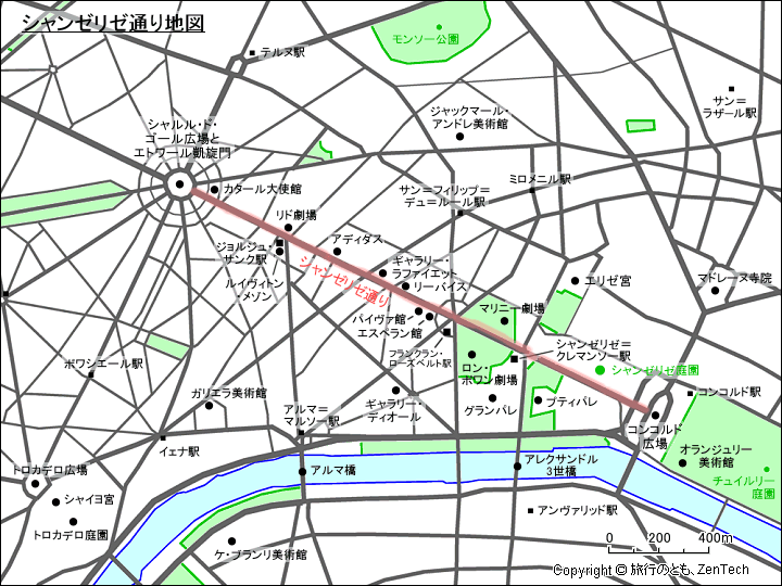 シャンゼリゼ通り地図