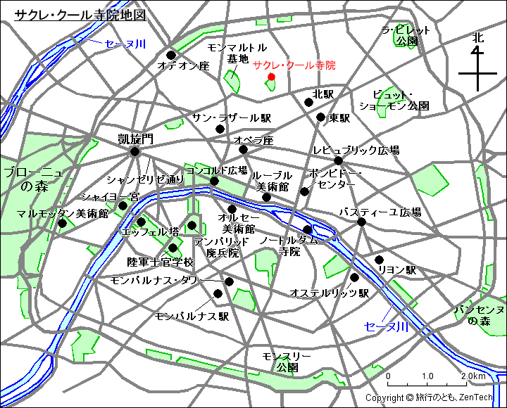 サクレ・クール寺院地図
