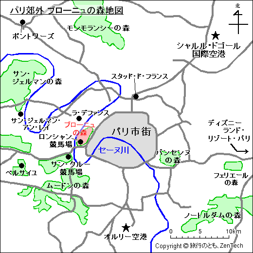 パリ郊外 ブローニュの森地図
