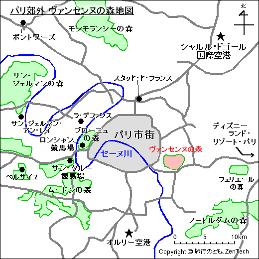パリ郊外 ヴァンセンヌの森地図