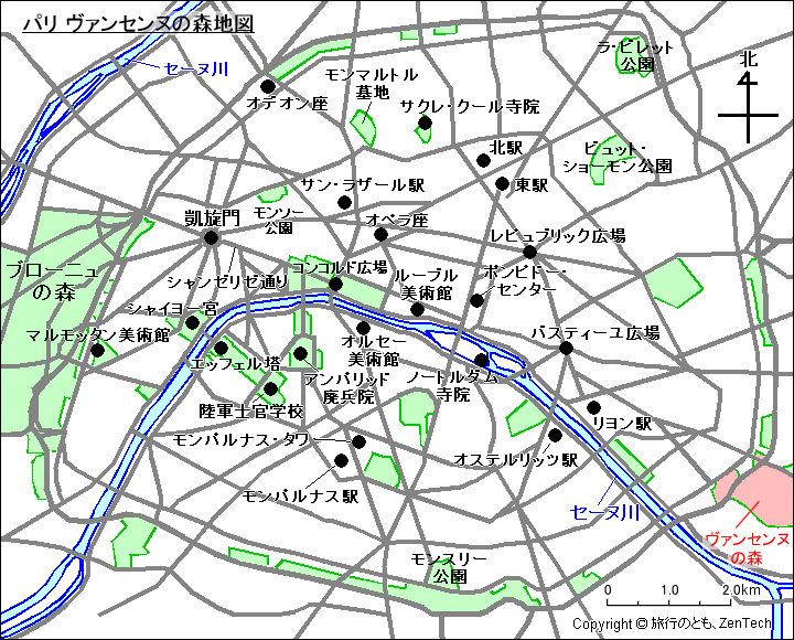 パリ ヴァンセンヌの森地図