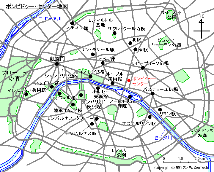 ポンピドゥー・センター地図