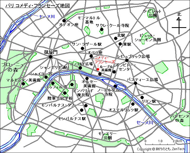 パリ コメディ・フランセーズ地図