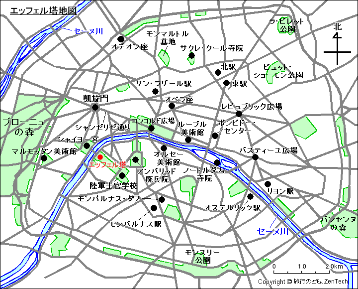 エッフェル塔地図