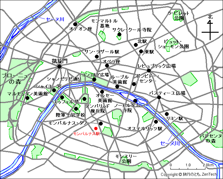 パリ・モンパルナス駅地図