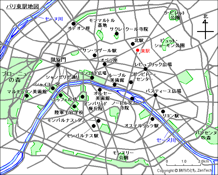 パリ東駅地図