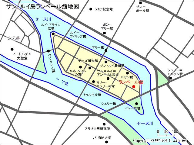 サン・ルイ島ランベール館地図