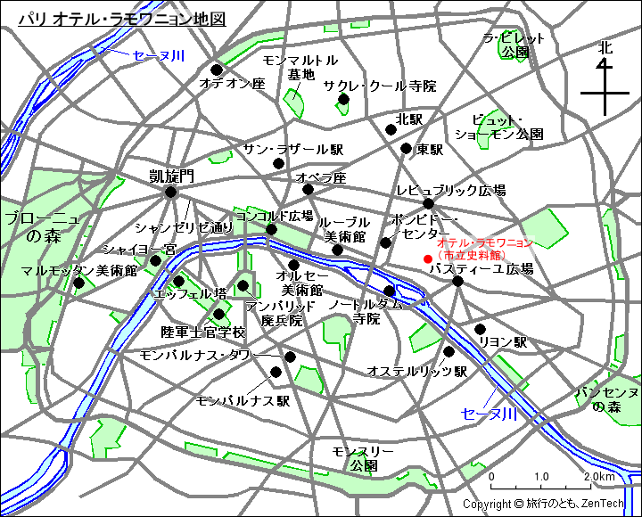パリ オテル・ラモワニョン地図