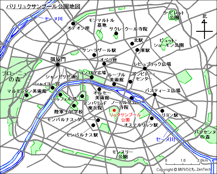 パリ リュクサンブール公園地図