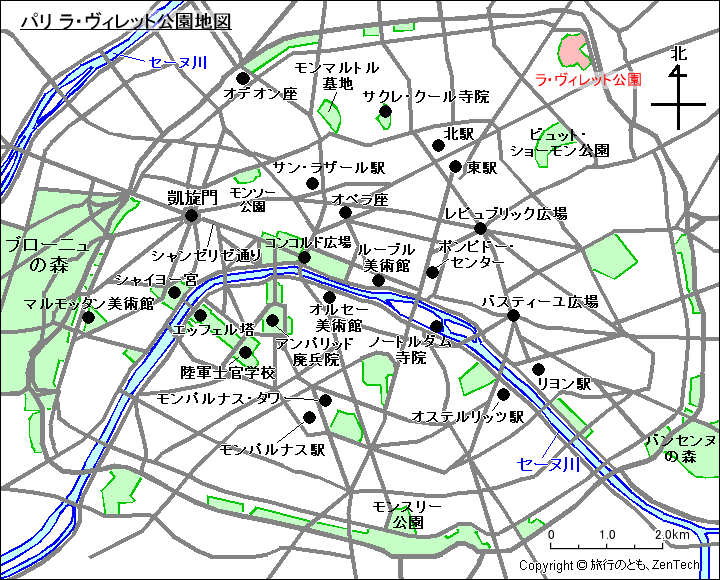パリ ラ・ヴィレット公園地図