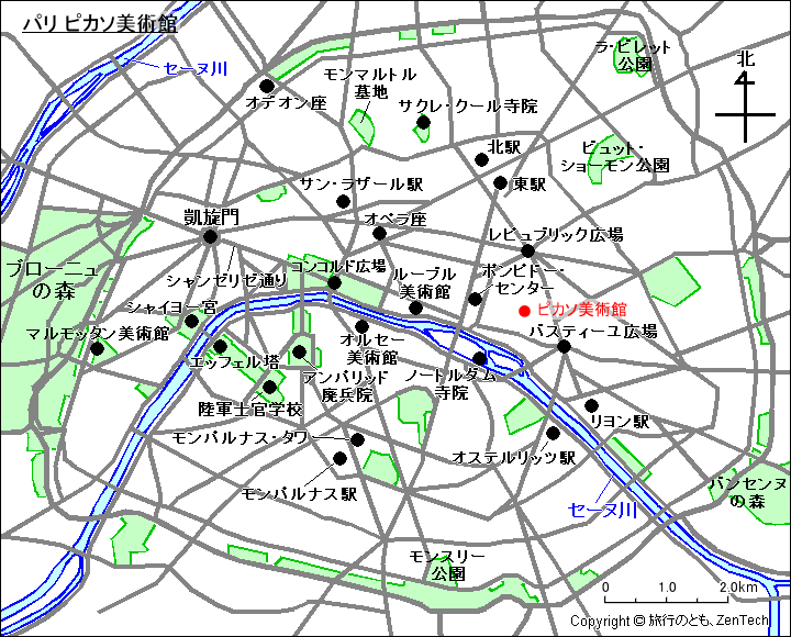 ピカソ美術館地図
