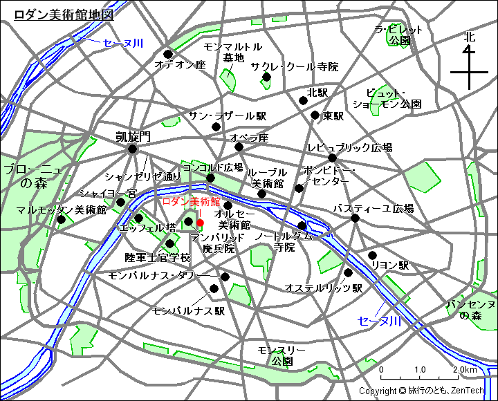 ロダン美術館地図
