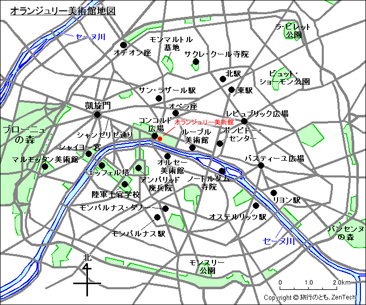 オランジュリー美術館地図