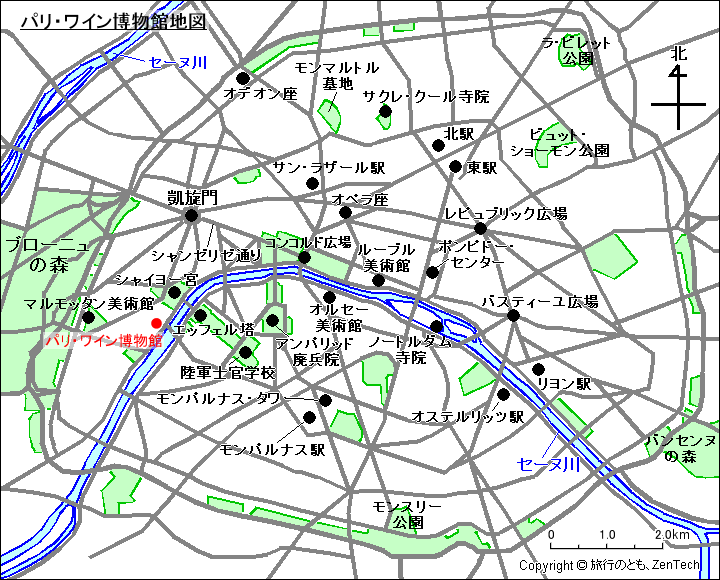パリ・ワイン博物館地図