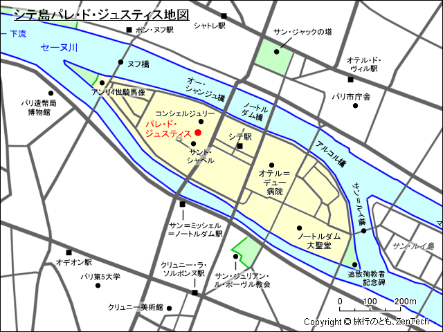 シテ島パレ・ド・ジュスティス地図