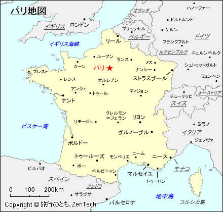 フランスにおけるパリ地図