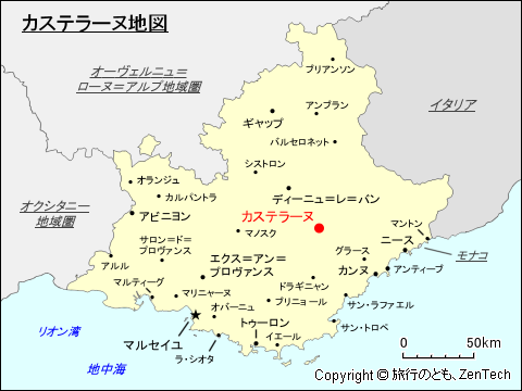 プロヴァンス＝アルプ＝コート・ダジュールにおけるカステラーヌ地図