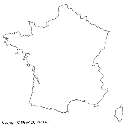 フランス白地図 中サイズ