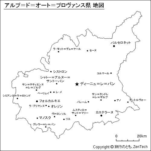 アルプ＝ド＝オート＝プロヴァンス県 地図