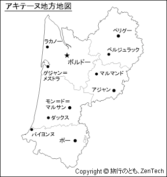 アキテーヌ地方地図