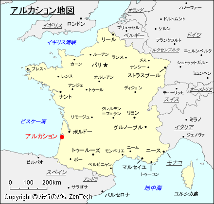 アルカション地図