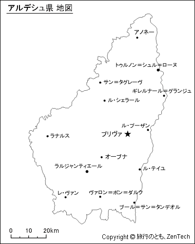 アルデシュ県 地図