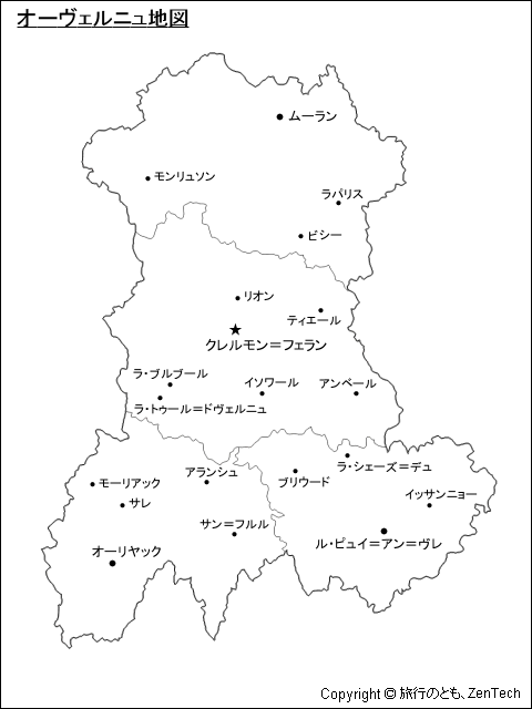 オーヴェルニュ地図