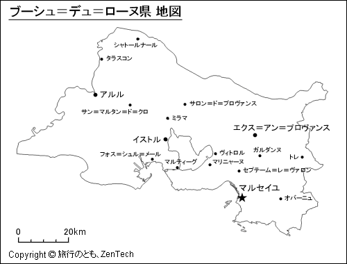 ブーシュ＝デュ＝ローヌ県 地図