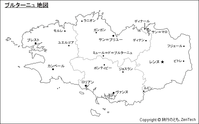 ブルターニュ地図
