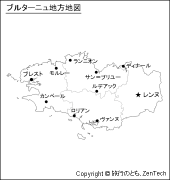 ブルターニュ地方地図