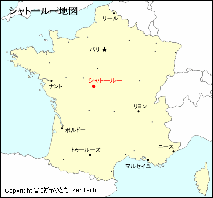 フランスにおけるシャトールー地図