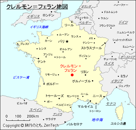 クレルモン＝フェラン地図