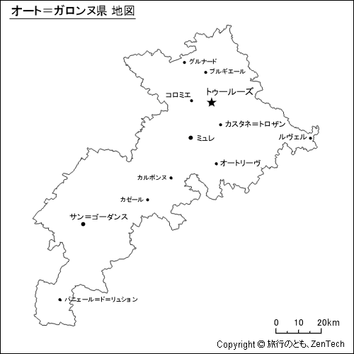 オート＝ガロンヌ県 地図