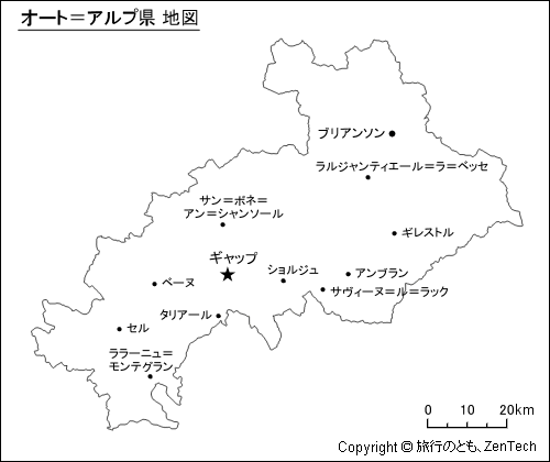 オート＝アルプ県 地図