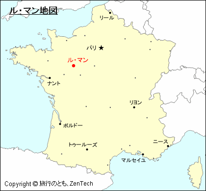 フランスにおけるル・マン地図