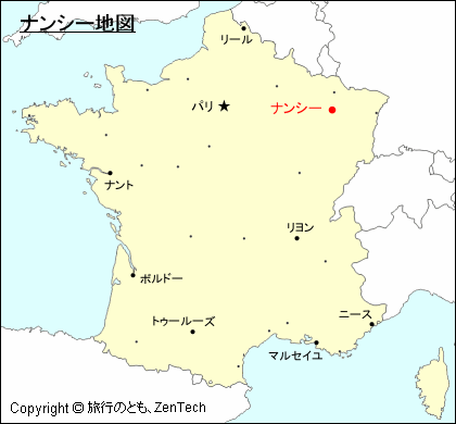 フランスにおけるナンシー地図