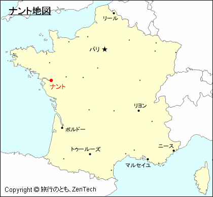 フランスにおけるナント地図