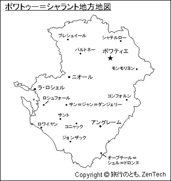 ポワトゥー=シャラント地方地図