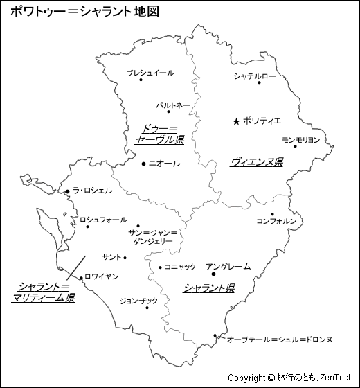 ポワトゥー＝シャラント地図
