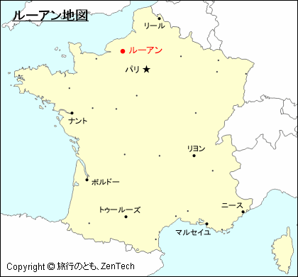 フランスにおけるルーアン地図